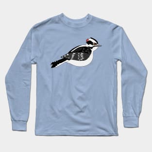 Downy Woodpecker Who Means Business Long Sleeve T-Shirt